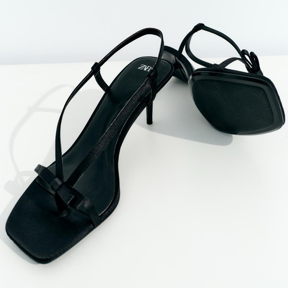 ZARA Satin Sandals Sz 8.5 - Picture 3 of 9
